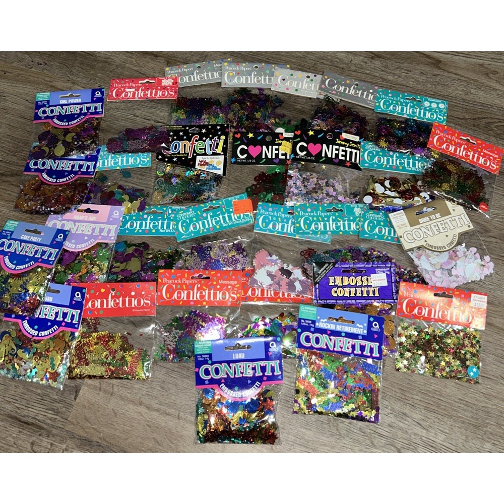 HUGE‎ 32 PACK LOT Amscan Embossed Confetti, New Sealed